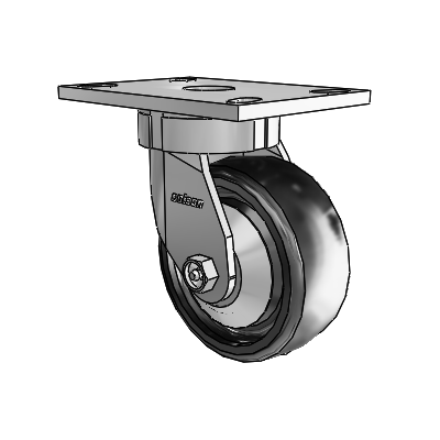 6 Series Kingpinless Casters Top Plate Swivel Caster with 5 x 2 Endura Solid Elastomer Wheel