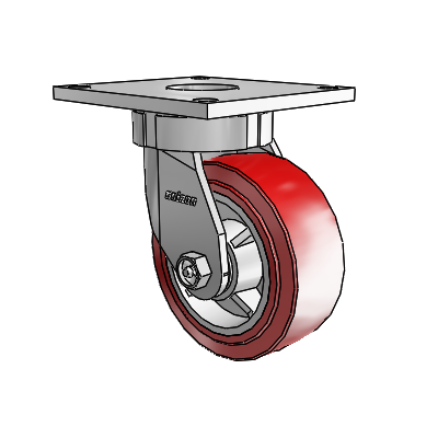6 Series Kingpinless Casters Top Plate Swivel Caster with 5 x 2 Polyurethane HI-TECH Wheel