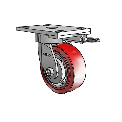 6 Series Kingpinless Casters Top Plate Swivel Caster with 5 x 2 Polyurethane HI-TECH Wheel