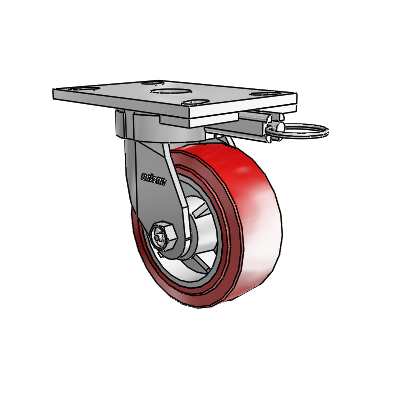 6 Series Kingpinless Casters Top Plate Swivel Caster with 5 x 2 Polyurethane HI-TECH Wheel