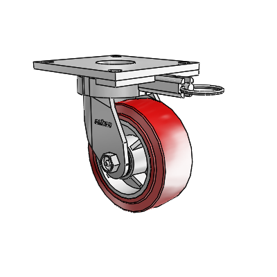 6 Series Kingpinless Casters Top Plate Swivel Caster with 5 x 2 Polyurethane HI-TECH Wheel