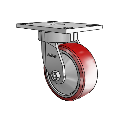 Roulettes sans pivot de la série 6 – Roulette pivotante à plaque supérieure avec roue en polyuréthane Moldon 5 x 2 (noyau en aluminium)