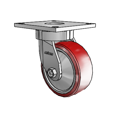 Roulettes sans pivot de la série 6 – Roulette pivotante à plaque supérieure avec roue en polyuréthane Moldon 5 x 2 (noyau en aluminium)