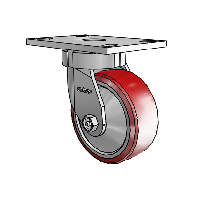 6 Series Kingpinless Casters Top Plate Swivel Caster with 5 x 2 Moldon Polyurethane (Aluminum Core) Wheel