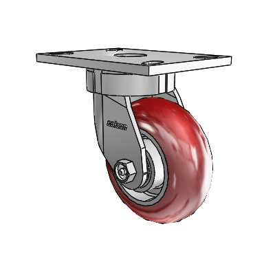 6 Series Kingpinless Casters Top Plate Swivel Caster with 5 x 2 CG Max Maroon Wheel