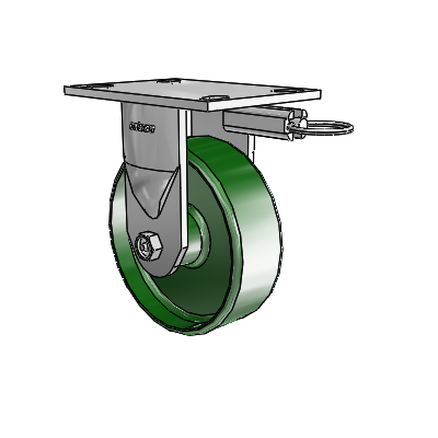 6 Series Kingpinless Casters Top Plate Rigid Caster with 6 x 2 Cast Iron Wheel