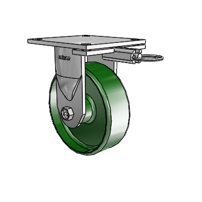 6 Series Kingpinless Casters Top Plate Rigid Caster with 6 x 2 Cast Iron Wheel