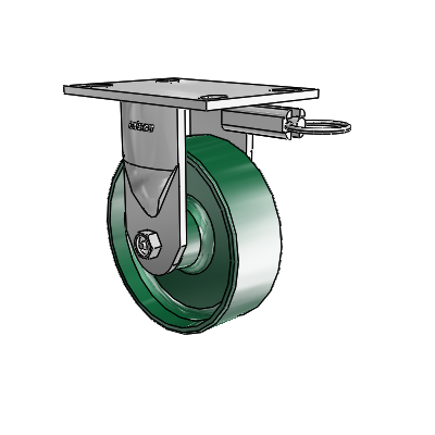 6 Series Kingpinless Casters Top Plate Rigid Caster with 6 x 2 Forged Steel Wheel