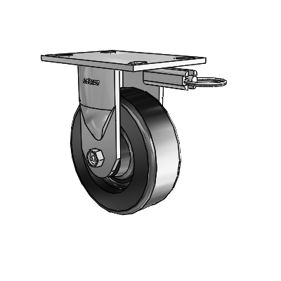 6 Series Kingpinless Casters Top Plate Rigid Caster with 6 x 2 Phenolic Wheel
