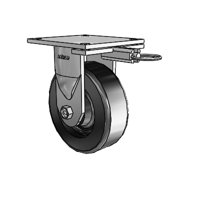 6 Series Kingpinless Casters Top Plate Rigid Caster with 6 x 2 Phenolic Wheel