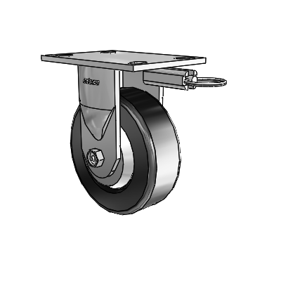 6 Series Kingpinless Casters Top Plate Rigid Caster with 6 x 2 Phenolic Wheel