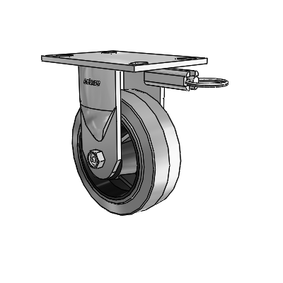 6 Series Kingpinless Casters Top Plate Rigid Caster with 6 x 2 Performa Rubber (Flat/Conductive) Wheel