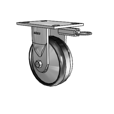 6 Series Kingpinless Casters Top Plate Rigid Caster with 6 x 2 Maxim Wheel