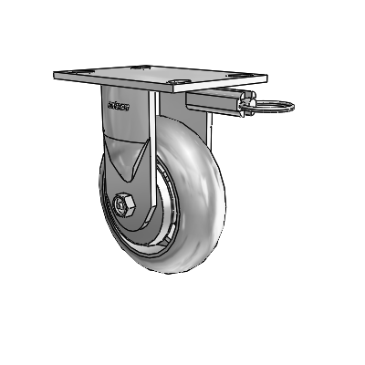 6 Series Kingpinless Casters Top Plate Rigid Caster with 6 x 2 Performa Rubber (Round/Grey) Wheel