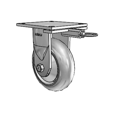 6 Series Kingpinless Casters Top Plate Rigid Caster with 6 x 2 Performa Rubber (Round/Grey) Wheel
