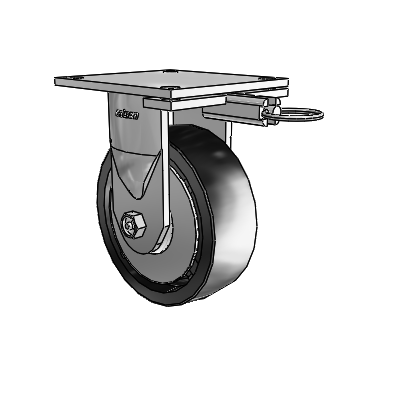 6 Series Kingpinless Casters Top Plate Rigid Caster with 6 x 2 Polyolefin Wheel