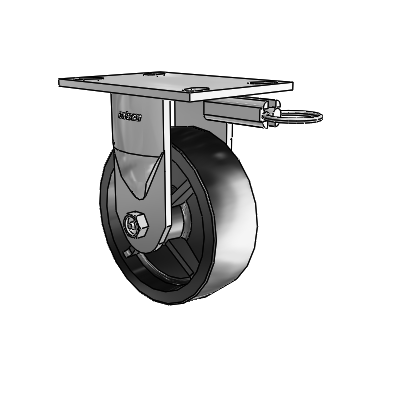 6 Series Kingpinless Casters Top Plate Rigid Caster with 6 x 2 Polyolefin Wheel