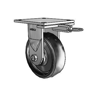 6 Series Kingpinless Casters Top Plate Rigid Caster with 6 x 2 Endura Solid Elastomer Wheel