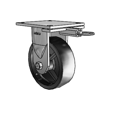 6 Series Kingpinless Casters Top Plate Rigid Caster with 6 x 2 Polyolefin Wheel