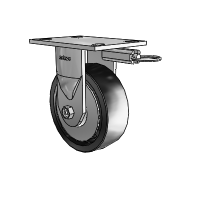 6 Series Kingpinless Casters Top Plate Rigid Caster with 6 x 2 Polyolefin Wheel