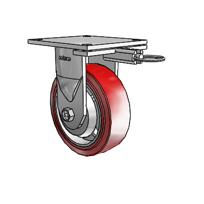 6 Series Kingpinless Casters Top Plate Rigid Caster with 6 x 2 Polyurethane HI-TECH Wheel