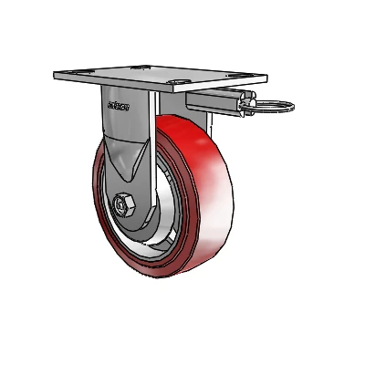 6 Series Kingpinless Casters Top Plate Rigid Caster with 6 x 2 Polyurethane HI-TECH Wheel