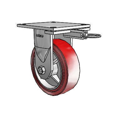 6 Series Kingpinless Casters Top Plate Rigid Caster with 6 x 2 Polyurethane HI-TECH Wheel