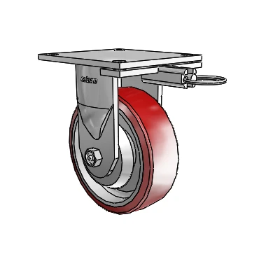 Roulettes sans pivot de la série 6, à plaque supérieure rigide, équipées de 6 roues Moldon en polyuréthane (noyau en aluminium) de 2