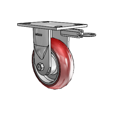6 Series Kingpinless Casters Top Plate Rigid Caster with 6 x 2 CG Max Maroon Wheel