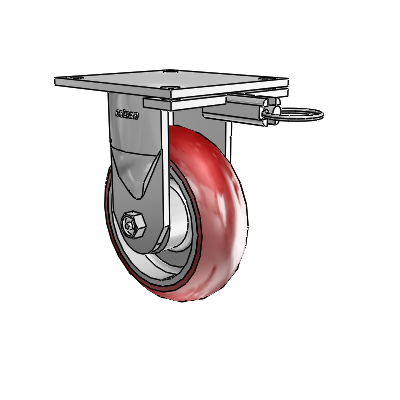 6 Series Kingpinless Casters Top Plate Rigid Caster with 6 x 2 CG Max Maroon Wheel