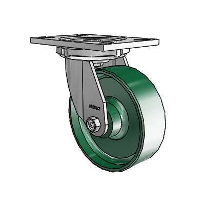 6 Series Casters Top Plate Swivel Zinc Caster with 6 x 2 Green Forged Steel Wheel