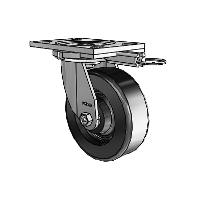 6 Series Casters Top Plate Swivel Zinc Caster with 6 x 2 Black Phenolic Wheel