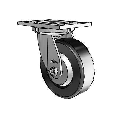 6 Series Casters Top Plate Swivel Zinc Caster with 6 x 2 Black Phenolic Wheel