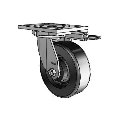 6 Series Casters Top Plate Swivel Zinc Caster with 6 x 2 Black Phenolic Wheel