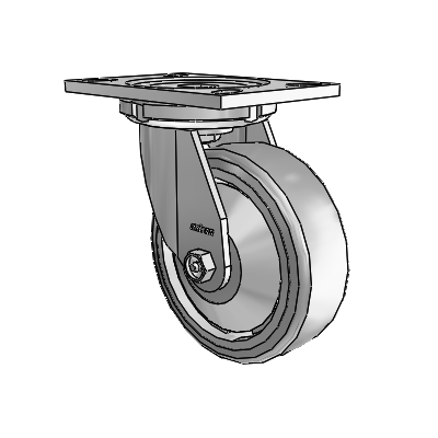 6 Series Casters Top Plate Swivel Zinc Caster with 6 x 2 Grey on Grey Trans-forma (Flat) Wheel