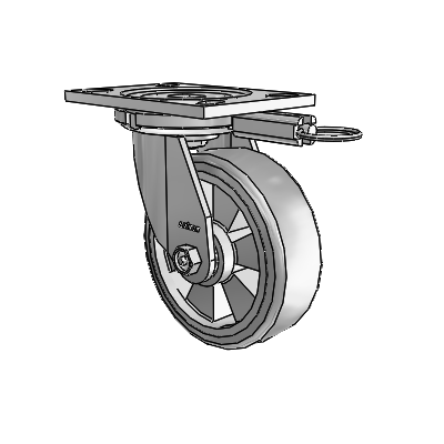 6 Series Casters Top Plate Swivel Zinc Caster with 6 x 2 Grey on Grey Trans-forma HD (Flat) Wheel