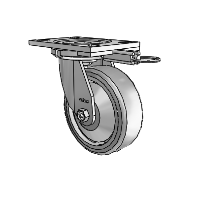 6 Series Casters Top Plate Swivel Zinc Caster with 6 x 2 Grey on Grey Trans-forma HD (Flat) Wheel