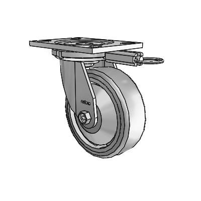 6 Series Casters Top Plate Swivel Zinc Caster with 6 x 2 Grey on Grey Trans-forma HD (Flat) Wheel