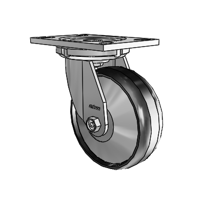 6 Series Casters Top Plate Swivel Zinc Caster with 6 x 2 Black Maxim Wheel