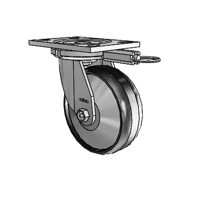 6 Series Casters Top Plate Swivel Zinc Caster with 6 x 2 Black Maxim Wheel