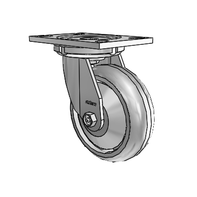 6 Series Casters Top Plate Swivel Zinc Caster with 6 x 2 Grey on Grey Trans-forma (Round) Wheel