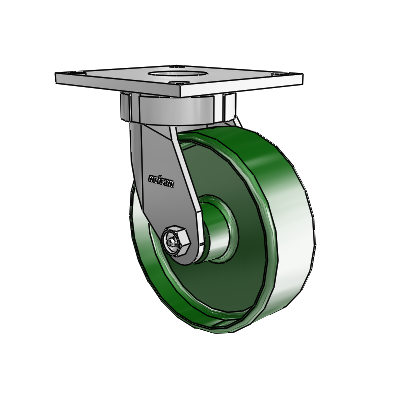 6 Series Kingpinless Casters Top Plate Swivel Caster with 6 x 2 Cast Iron Wheel