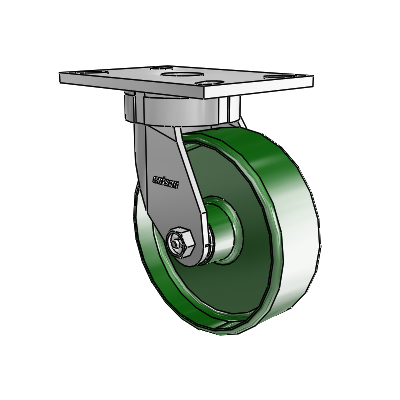 6 Series Kingpinless Casters Top Plate Swivel Caster with 6 x 2 Cast Iron Wheel