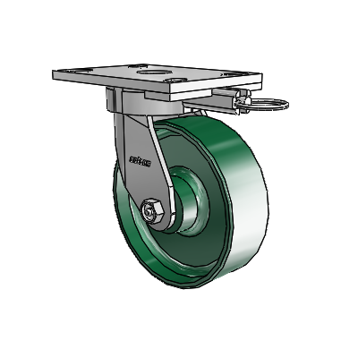 6 Series Kingpinless Casters Top Plate Swivel Caster with 6 x 2 Forged Steel Wheel
