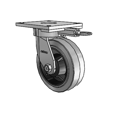 6 Series Kingpinless Casters Top Plate Swivel Caster with 6 x 2 Performa Rubber (Flat/Conductive) Wheel