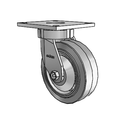 6 Series Kingpinless Casters Top Plate Swivel Caster with 6 x 2 Performa Rubber (Flat/Grey) Wheel