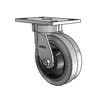 6 Series Kingpinless Casters Top Plate Swivel Caster with 6 x 2 Performa Rubber (Flat/Conductive) Wheel