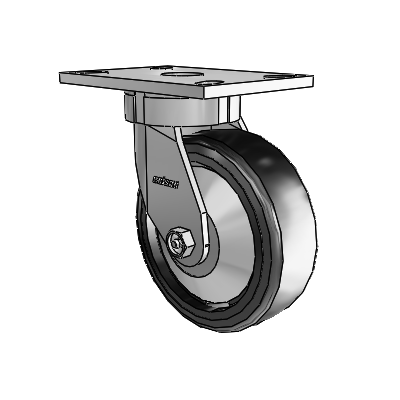 6 Series Kingpinless Casters Top Plate Swivel Caster with 6 x 2 Trans-forma LT (Flat) Wheel