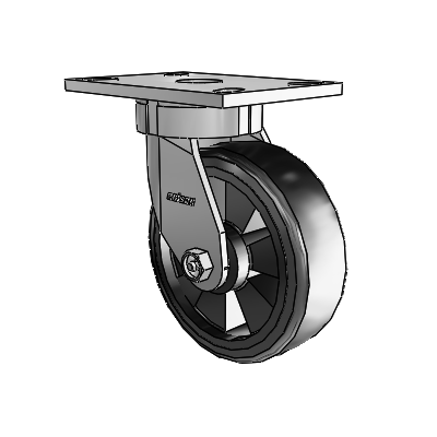 6 Series Kingpinless Casters Top Plate Swivel Caster with 6 x 2 Trans-forma LT (Flat) Wheel