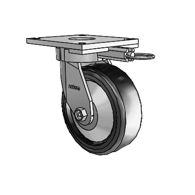 6 Series Kingpinless Casters Top Plate Swivel Caster with 6 x 2 Trans-forma LT (Flat) Wheel